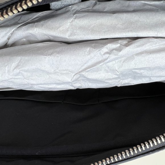 Coach NWT Logo Leather Midnight Navy SLIM Brief Case with Crossbody Strap - Picture 7 of 11